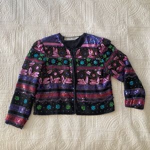 Sequined Scala Silk Jacket